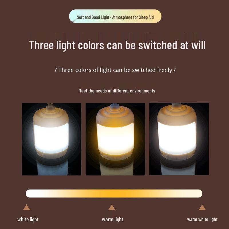 New Portable LED Night Light: Dual-Color Touch-Control, USB Rechargeable, Outdoor Camping Light