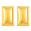 Vintage Titanium Steel Geometric Earrings: European & American Retro Style, Smooth Irregular Pleated Design