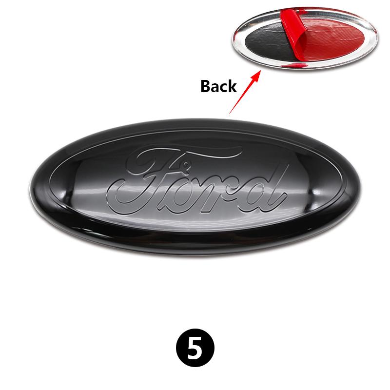 UJOV9 1Pc 17.5cm Aluminum Front Grille Hood Logo Sticker For Ford Focus Fiesta Mondeo Ranger Trunk Accessories 3D Luxury Pro Premium