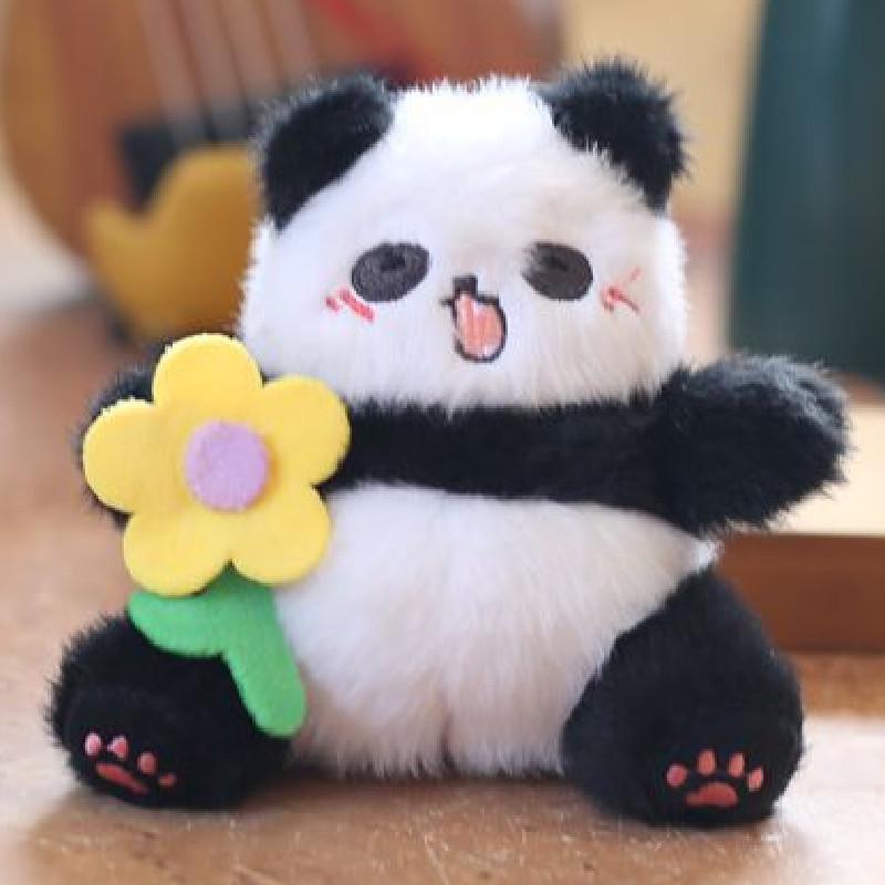 

Adorable Panda Plush Keychain Toy With Cute Sounds Perfect For Backpacks And Accessories Flower