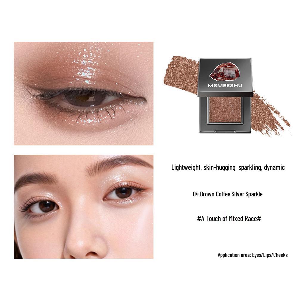 Honey Bundle Rose Quartz Sparkling Diamond Eyeshadow: Multi-use Fine & Bold Glitter Highlighter In Earth Tones for a Radiant Look.