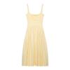 2025 Spring/Summer Women's Square Neck Textured Backless Slim Fit Pleated Dress
