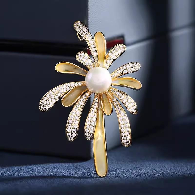 Brilliant Fireworks Brooch, High-end Women's Exquisite Gradient Enamel Brooch, Niche Design Sense Brooch, Suit Accessory