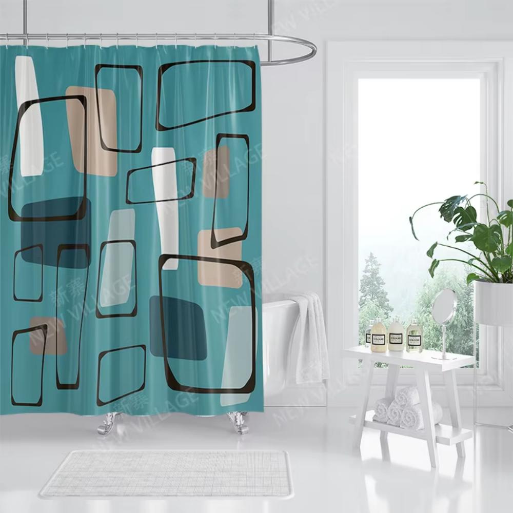 VIKAMA Nordic Minimalist Printed Shower Curtain, Water-Proof And Washable. For Bathroom Windows, Bathtub Bath Curtain Home Decor
