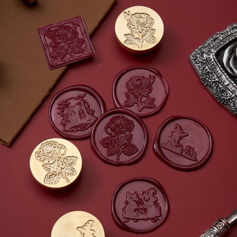 Plant Wax Seal Stamp Witch Pumpkins Sealing Wax Stamp for Invitation Envelopes Cards Letter Scrapbooking Decorations