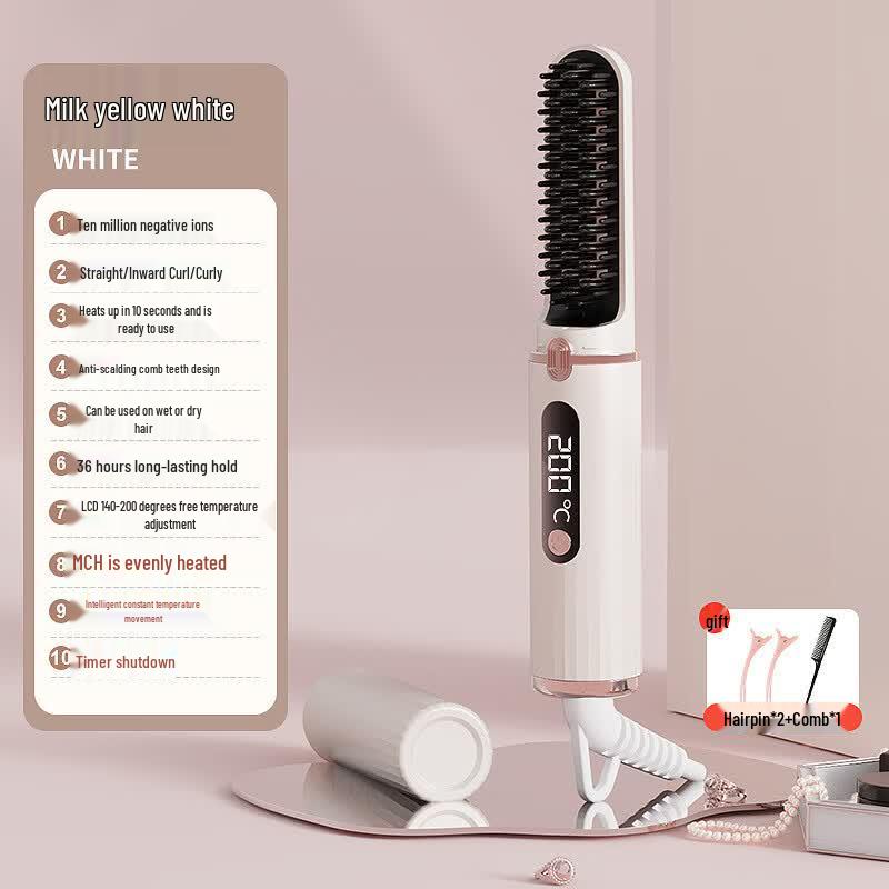 ZISIZ Portable Mini Wireless Hair Straightener Comb