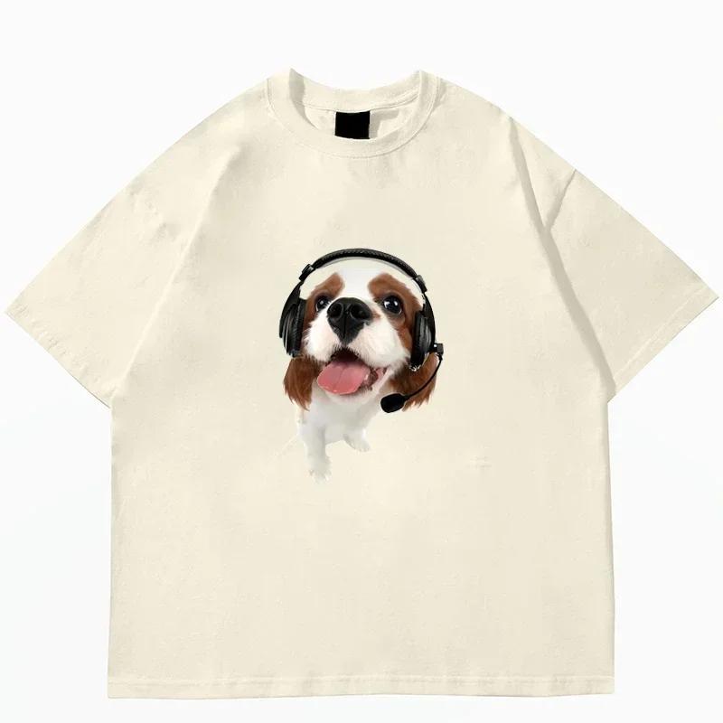 T-Shirt Women'S Fashion Summer Men'S Women'S Unisex Hip Hop Cute Cat Harajuku Y2K Printing Leisure Outdoor Fitness Cotton