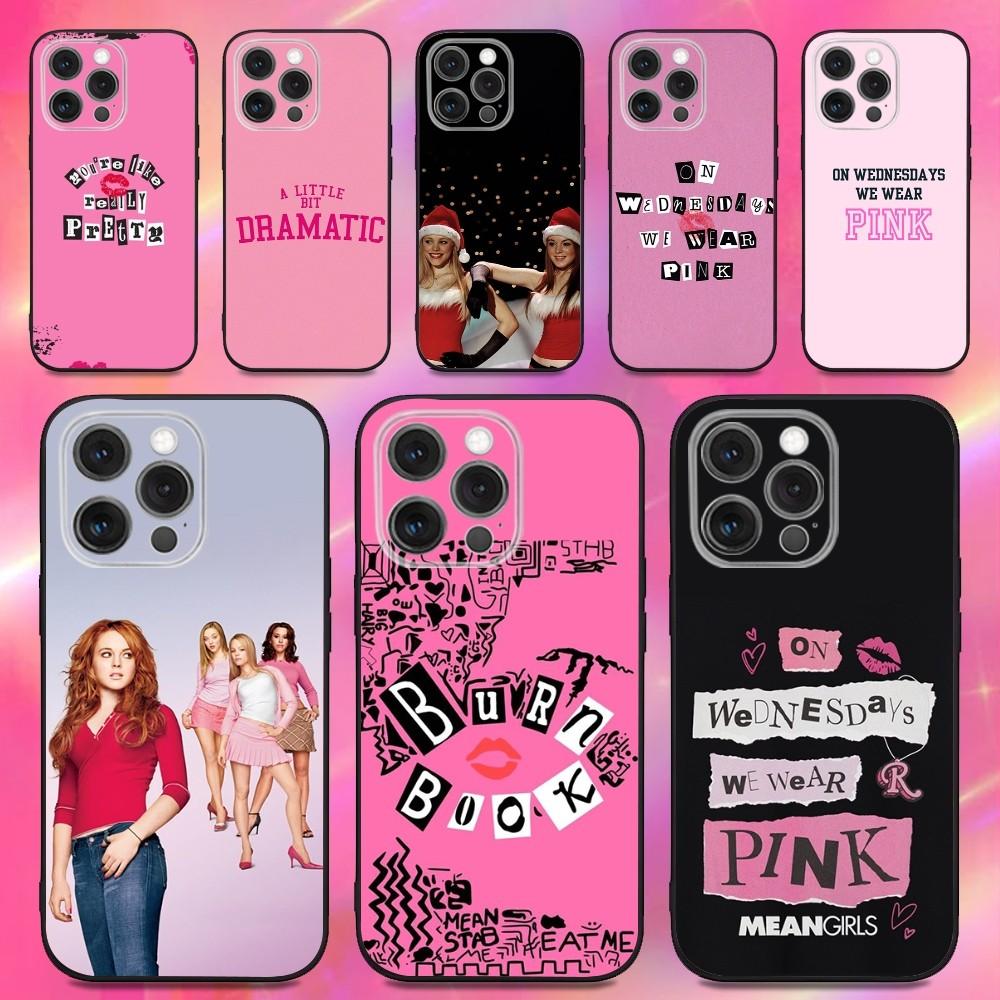 M-Mean G-Girls Burn Book Phone Case For iPhone 16,15,14,13,12,11,Pro,Max,Plus,X,XS,XR,SE,8,7,Mini,Soft Silicone Black Case