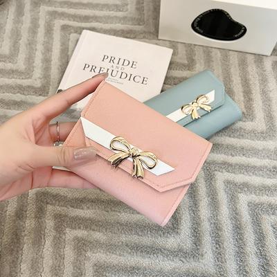 Modetrend Schleifen-Clutch Kartenetui Neu multifunktionales Fach für Kleingeld und Karten Vielseitige Damentasche