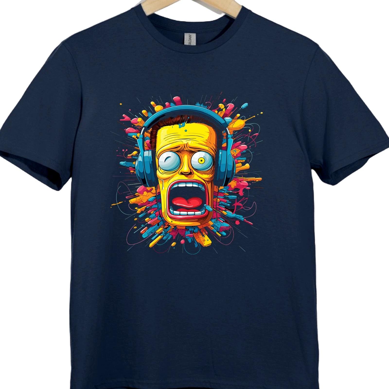 Headphone DJ T Shirt Funny Music Lover Gift Colourful Pop Art Graphic Tee Top XXXL