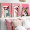 Pink Funny Cute Animal Bubble Party Disco Posters Kitten Llama Koala Prints Canvas Printing Wall Art Picture for Room Home Decor
