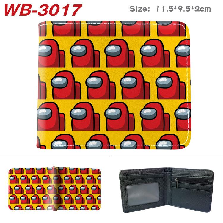 Among Us Wallet PU Leather Bi-fold Short Cartoon Game Card Holder Coin Purse for Students Black