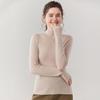 Velvet Seamless Slim-Fit Cashmere Sweater, Thin Knit, Half-High Neck, Skin-Friendly, Autumn/Winter Base Layer.