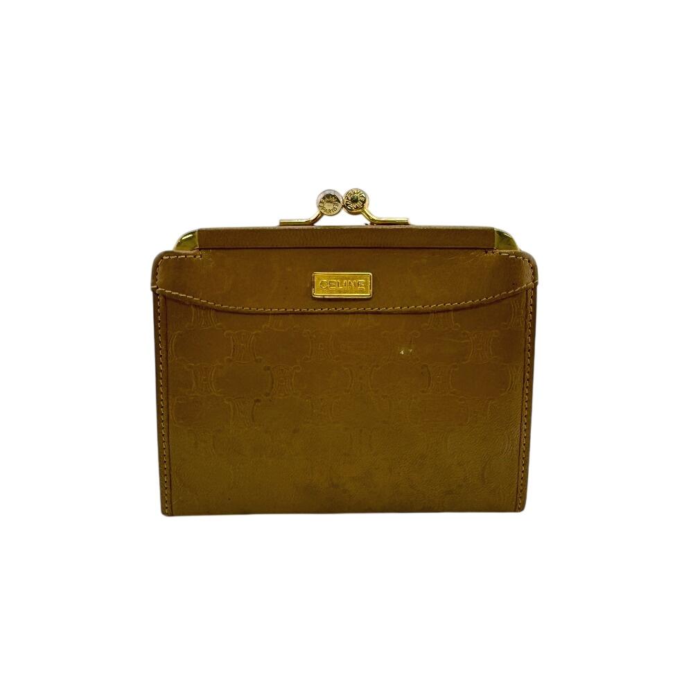 CELINE Coin Pocket leather Coin case beige leather Used