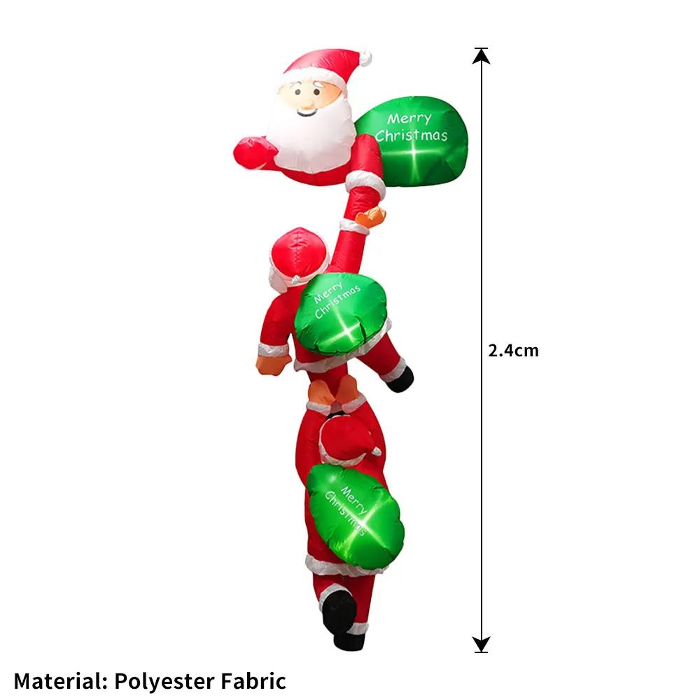 8FT Christmas Climbing Santas Christmas Blow Up with Build-in LEDs Funny Christmas Inflatable for Outside Home Windows Eaves
