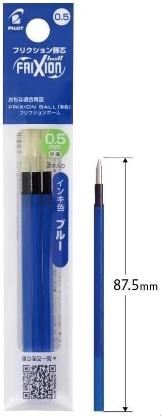 Frixion Refills LFBTRF30EF LFBTRF12EF Blue Total Extra Fine Erasable Ballpoint Pen Lushena Original Select 0.5mm 3-pack (x2) 6-pack Multi-color