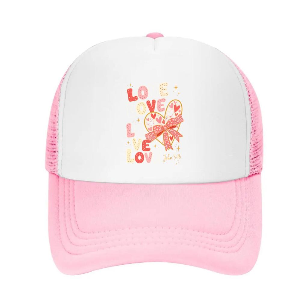 Layered Valentine Love Heart Bow Typ Mesh Baseball Cap Casual Hat Outdoor For Womens Unisex FeUnisex