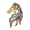 Yousheng Retro Rhinestone Horse Brooch Pin Women Men Zinc Alloy Horse Head Lapel Pin Animal Sweater Dress Suit Clothing Accessories Jewelry Gift