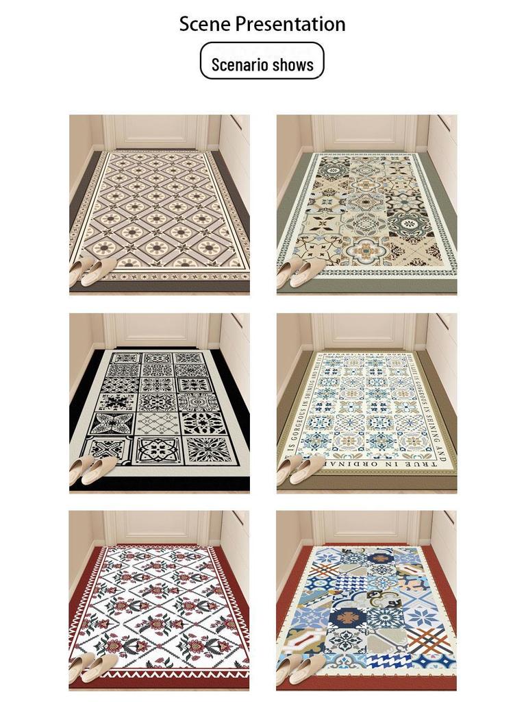 Retro American Non-Slip Wear-Resistant Leather Entrance Mat