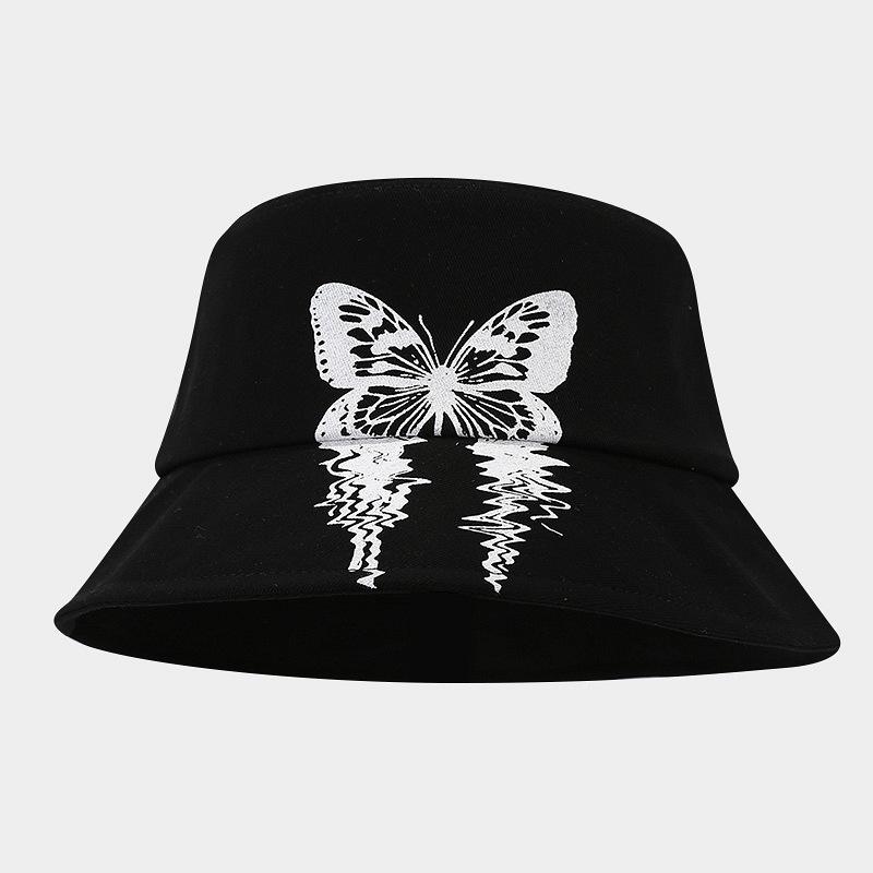 Trend brand positioning butterfly fashion bucket hat women's summer shopping visor male personality basin hat tide