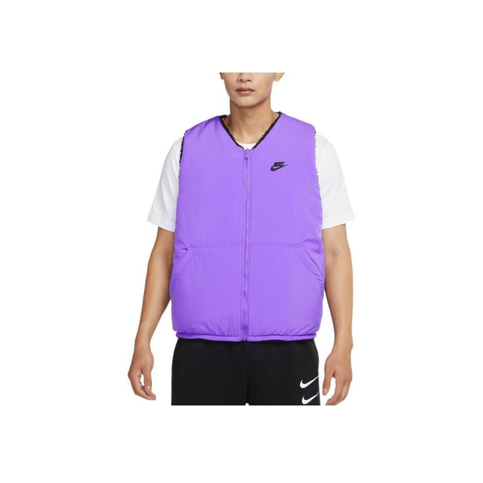 Nike Reversible Fleece Vest With Logo Print And Pocket Detail Men Vest Purple DQ4879-010