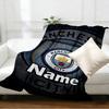 Custom Name Personalized Manchester City FC Print Blankets, Home Decor, Bedroom, Sofa, Camping, Couch, Gifts for Birthday Christmas