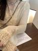 Black Slim Fit V-Neck Lace Trim Cardigan - Women's Long Sleeve Spring Sweater Top