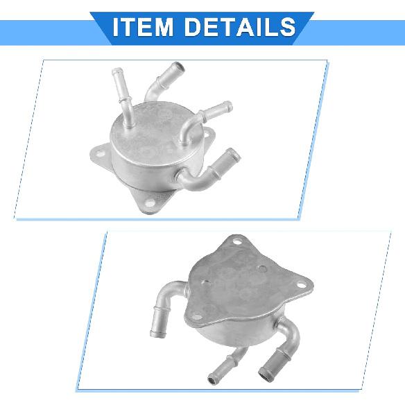 Engine Oil Cooler Compatible for Honda Civic 2006-2011, Durable Aluminum Alloy Silver Tone Transmission Oil Cooler