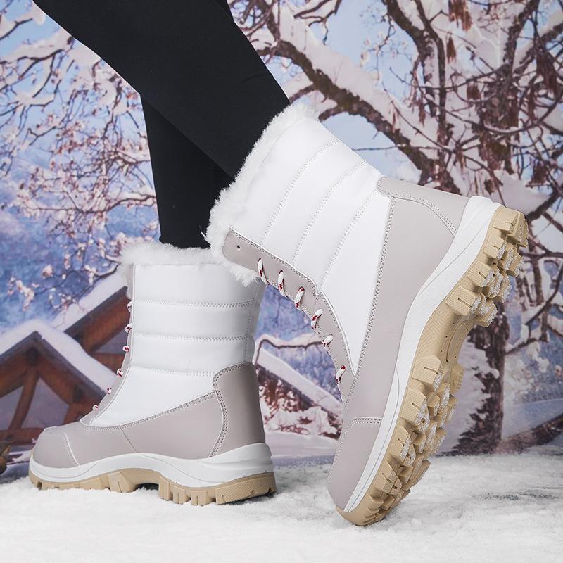 Fashion 2025 Winter Waterproof Cotton Shoes Black Cold-Proof Boots for Women Outdoor Velvet Thickened Warm Snow Boots for Female Mujer