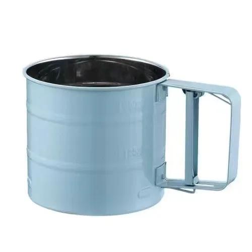 Baking Flour Sifter Food Strainers Powder Stainless Steel Hand-held Reusable Sieve for Flour Cup Shakers Kitchen Baking Tools