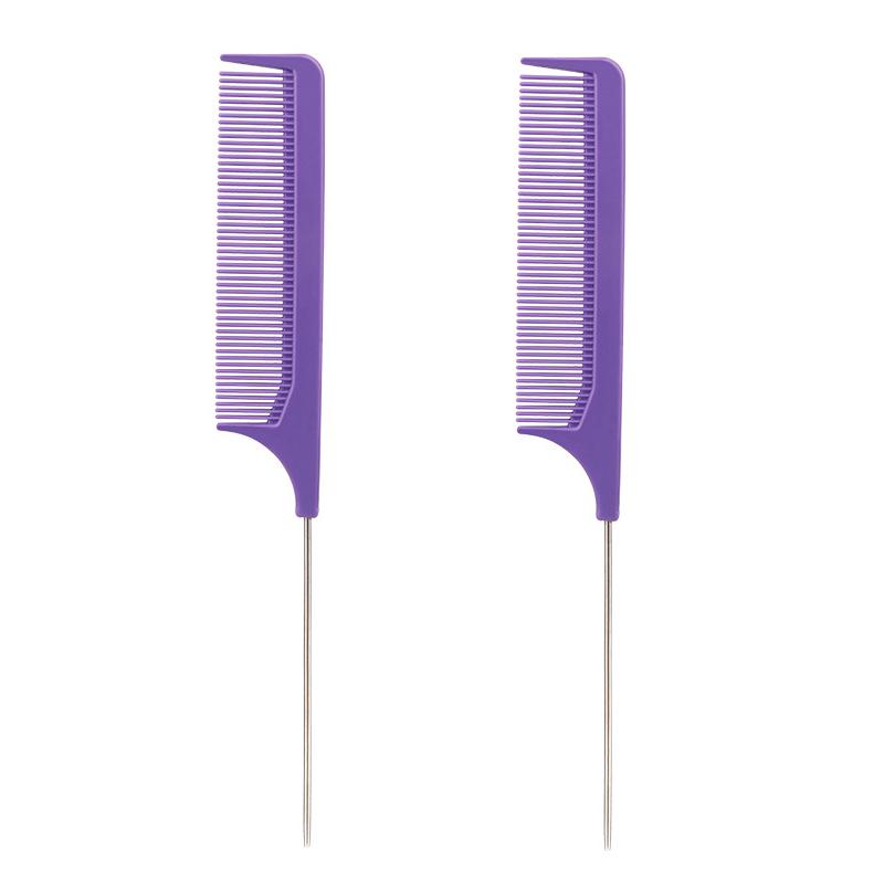 1 Professional Pointed Tail Comb Hair Salon Stainless Steel Comb Anti-static Dyeing Comb Styling Tool Special for Real Hair Wigs