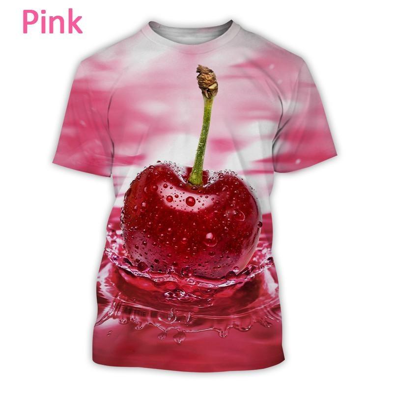Fruit Cherry 3d Printed T-shirt Men Women Summer Short Sleeve T-Shirt Fashionable Comfortable Casual Breathable O-Neck T-Shirts