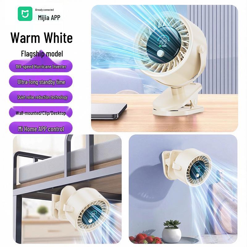 Přenosný USB dobíjecí klipový ventilátor - Tichý, Silný vítr, Ideální pro stolní a venkovní použití