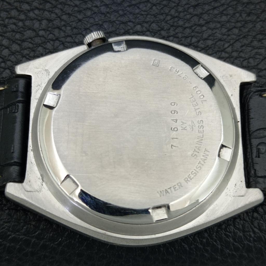 VINTAGE SEIKO 5 AUTOMATIC 7009A JAPAN MENS GREEN COLOR DIAL WATCH a708720-1