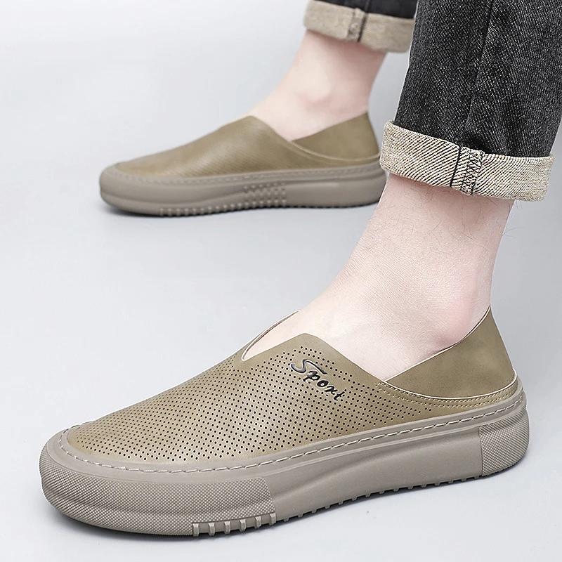 Summer Mens Shoes Handmade Designer Casual Shoes for Men Luxury Brand Leather Business Shoes Comfy Soft Anti-slip Driving Loafer