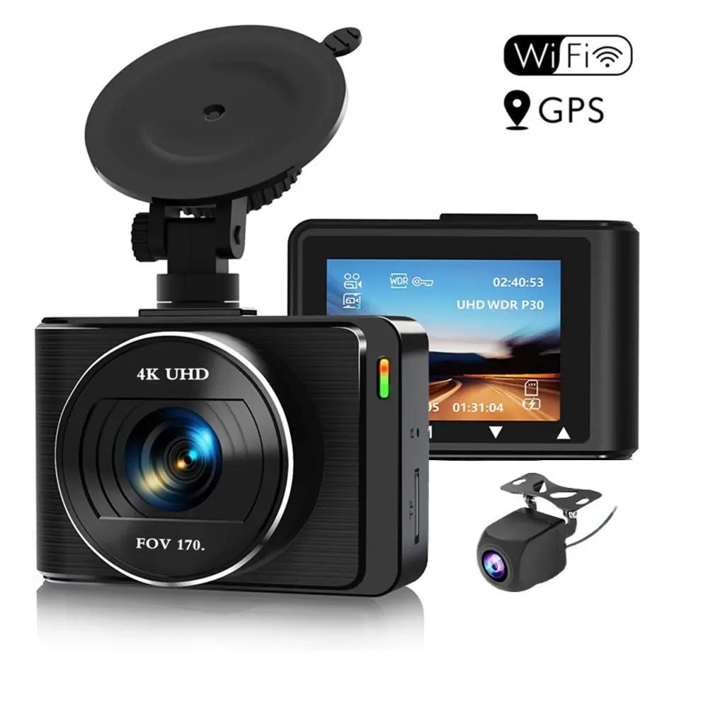 4K Dual Lens Car Dash Cam Easy Operation WiFi Video Recorder 2inch Screen Includes Night Vision Rear Camera