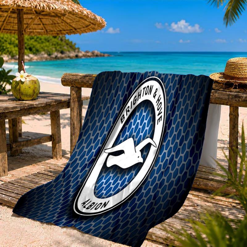 Brighton & Hove football club Beach Towel Microfiber Beach Towel, Lightweight and Quick-Dry, for Summer Travel, Swimming Pool Fan Birthday Gift