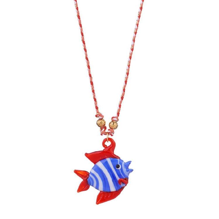 Multifuntional Glass Fish Necklace Adjustable Chain Necklace Elegant Pendant Necklace Suitable for Fashion Lover Present