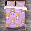 Lankybox Cartoon Cute Kawaii Bedding Set King Twin Double Bed Set Microfiber for Kids Child Duvet Cover and Pillowcase