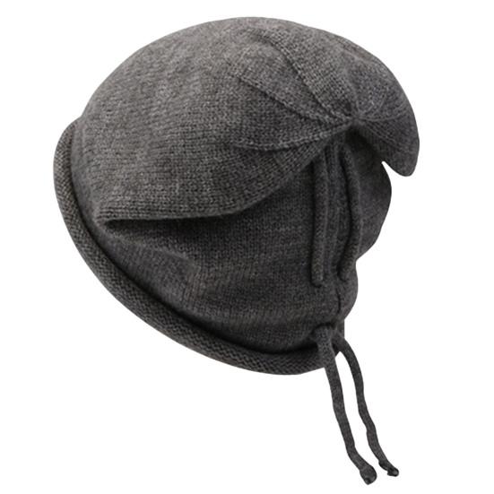 

Skull Beanies Solid Color Decorative Curled Trendy Unisex Anti-pilling Winter Hat for Home