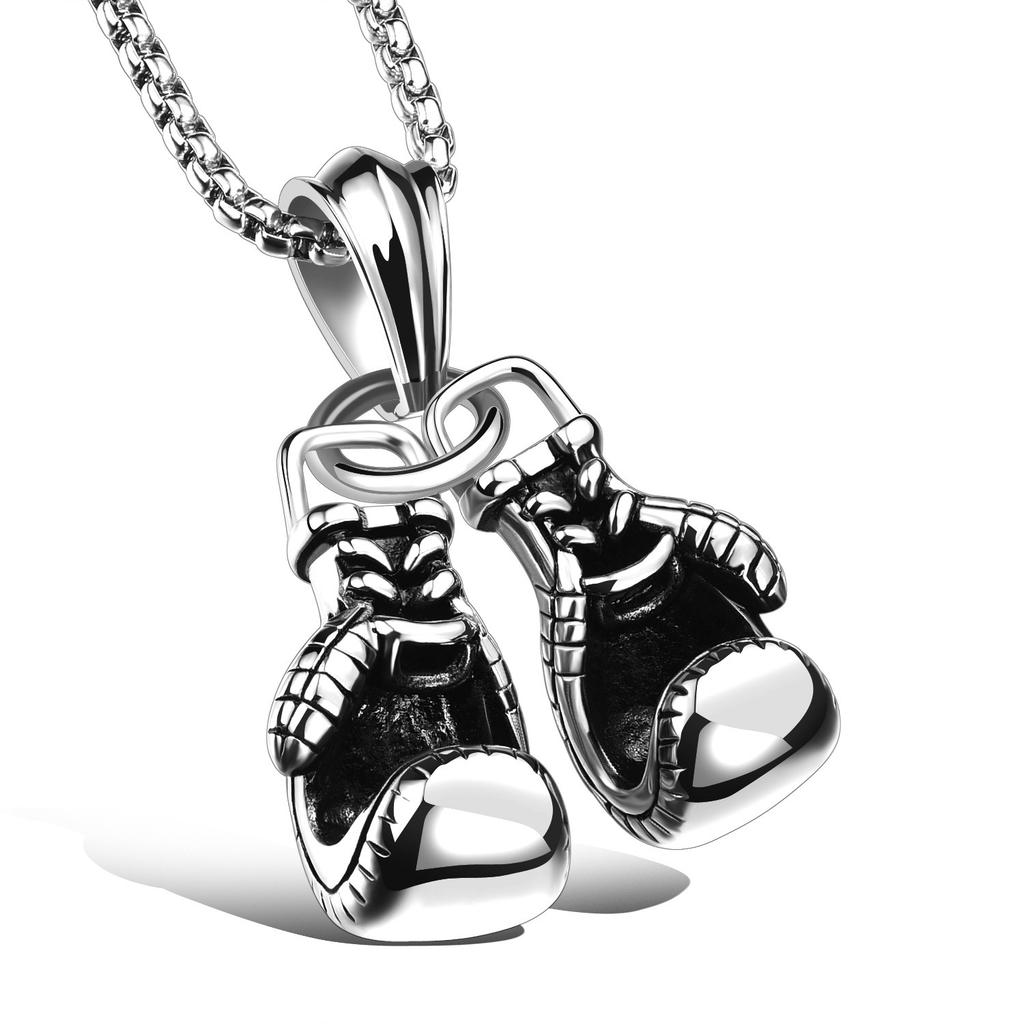 Retail and Customes Stainless Steel Boxing Gloves Necklace