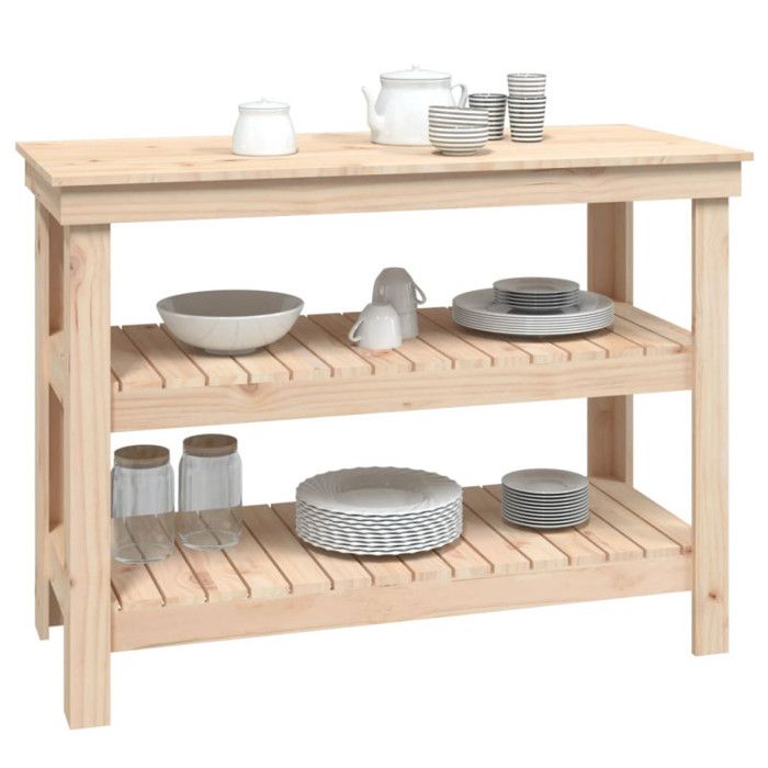 Banc de travail 110,5x50x80 cm Bois de pin massif