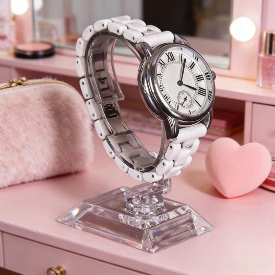 Clear Watch Display Stand Acrylic C Shape Watch Holder Stand Bracelet Bangle Wrist Jewelry Stand for Home Shop Counters Shelves