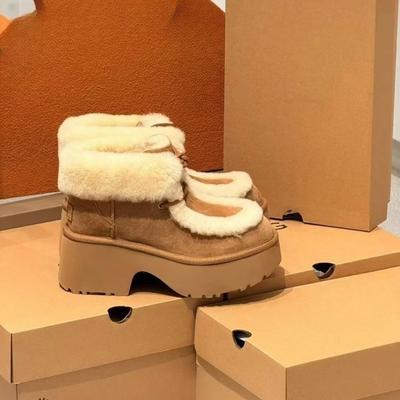 Women's Large Size Soft Sole Heightening Warm Fur One Winter Non-slip Wear-resistant Snow Boots Plush Lining Outdoor Sports Cotton Boots