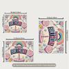 2D Candyland Birthday Backdrop, Pastel Rainbow, Lollipops and Cake Background Cloth