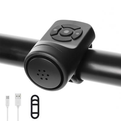 Bicycle Electric Horn Black Abs Usb Rechargeable Bicycle Cycling Bell Speaker Ring Bike Accessories Loud Handlebar Alarm Ring