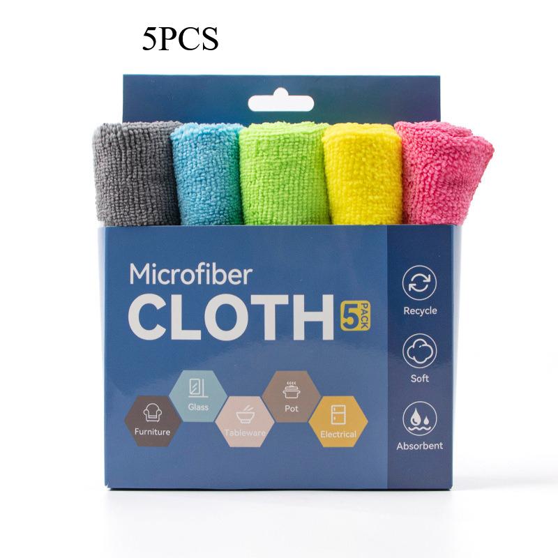 Corn kernel dishwashing cloth, thickened water absorbing and oil removing ultra-fine fiber kitchen towel, cleaning cloth 5pc