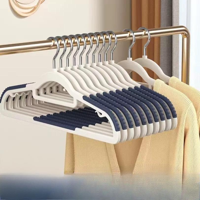 10Pcs Set of Non-slip Hangers Sturdy and Durable Rotating Hook Hangers Laundry Bathroom & Bedroom Clothes Hangers Organization