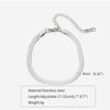 Silver Gold Color Stainless Steel Flat Chain Bracelet Simple Bracelet For Men Retro Jewelry Trendy Accessories Women Bracelet
