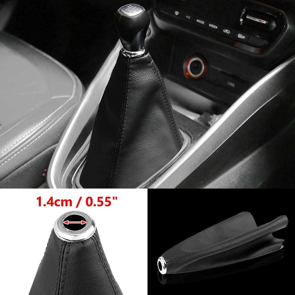 uxcell Universal PVC Faux Leather Shift Knob Cover Gear Shifter Knob Cover Dust Boot Cover for Car